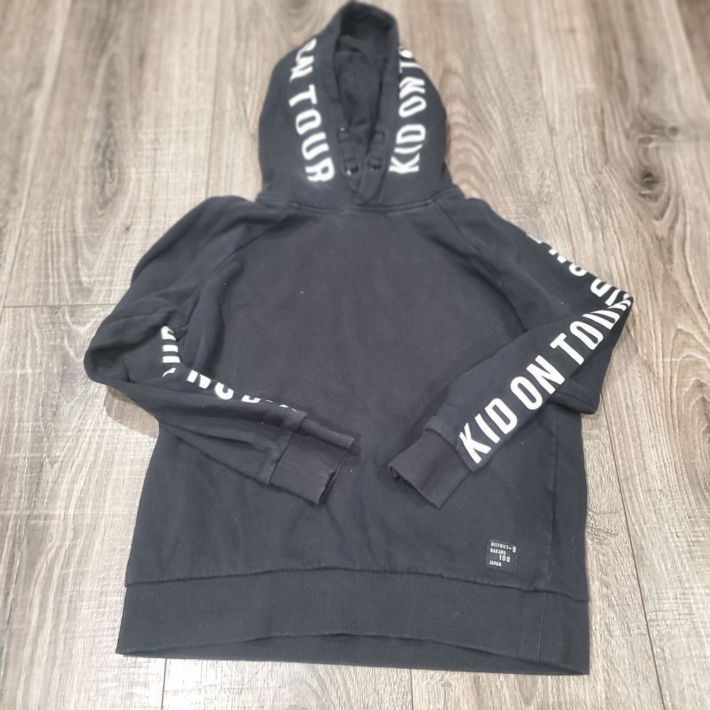 Kids Hoodie Size 9-10 Black Hoodie with White Text